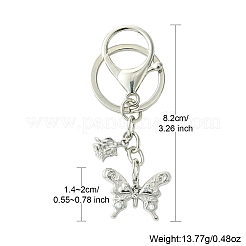 Alloy Rhineston and ABS Plastic Pearl Keychain&nbsp;KEYC-YW00028-01