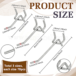 210Pcs 3 Styles Iron Hook Hangers for Pegboard&nbsp;IFIN-DR0001-05
