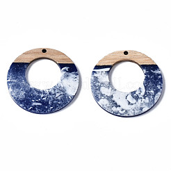 Opaque Resin & Walnut Wood Pendants&nbsp;RESI-T035-22