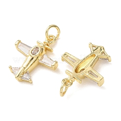 Brass Micro Pave Clear Cubic Zirconia Pendants&nbsp;CU-E003-04G