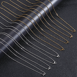 20Pcs 2 Colors Ion Plating(IP) 304 Stainless Steel Cable Chain Necklaces Set&nbsp;MAK-BBC0001-11A