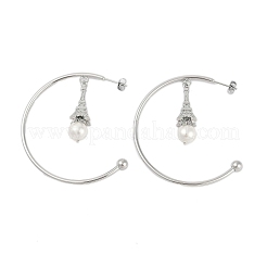 304 Stainless Steel C-Shaped with Eiffel Tower Stud Earrings for Women&nbsp;EJEW-K281-33P
