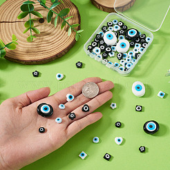 74Pcs 10 Styles Handmade Evil Eye Lampwork Beads&nbsp;LAMP-TA0002-73