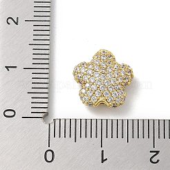 Rack Plating Brass Micro Pave Cubic Zirconia Beads&nbsp;KK-L224-023G