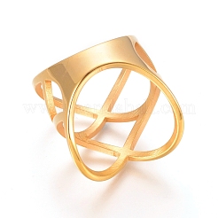 Unisex 304 Stainless Steel Finger Rings&nbsp;RJEW-L091-10-G-17mm