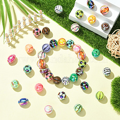 UV Plating Sport Theme Opaque Acrylic Beads&nbsp;OACR-CJC0019-005