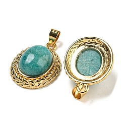 Natural Amazonite Oval Pendants&nbsp;G-B079-02G-04