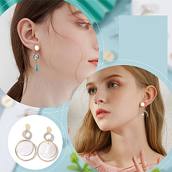 24Pcs 3 Color 201 Stainless Steel Stud Earring Findings&nbsp;KK-AR0002-67