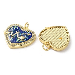 Valentine's Day Brass Micro Pave Clear Cubic Zirconia Pendants&nbsp;KK-C045-39G