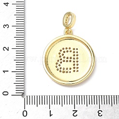 Brass Micro Pave Clear Cubic Zirconia Pendants&nbsp;KK-L253-17G-B