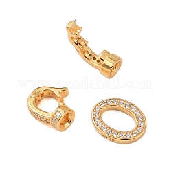 925 Sterling Silver Micro Pave Clear Cubic Zirconia Fold Over Clasps&nbsp;STER-P060-45G