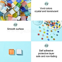 100Pcs 2 Colors Mosaic Tiles Glass Cabochons&nbsp;DIY-YW0012-19