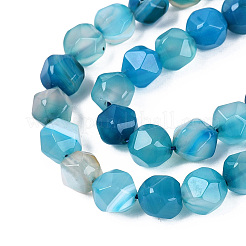 Dyed Natural Banded Agate Beads Strands&nbsp;G-G203-08B
