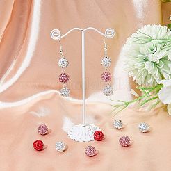 90Pcs 3 Colors Valentine's Day Theme Polymer Clay Rhinestone Round Beads&nbsp;RB-HY0001-02