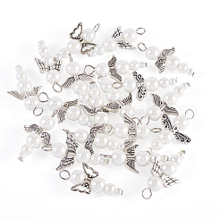 Glass & Alloy Pearl Pendants&nbsp;HJEW-TAC0058