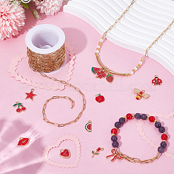 DIY Mixed Shapes Alloy Enamel Charms Necklaces Making Kit&nbsp;DIY-PH0031-32