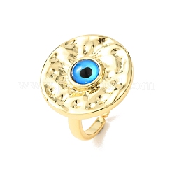 Brass Enamel Cuff Rings for Women&nbsp;RJEW-K264-05G