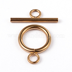 304 Stainless Steel Ring Toggle Clasps&nbsp;STAS-L176-12