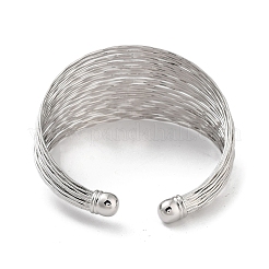 Brass Multi Lines Cuff Bangles&nbsp;BJEW-D039-01P