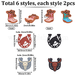 12Pcs 6 Styles Silicone Focal Beads&nbsp;SIL-SC0002-04