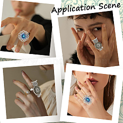 16Pcs 8 Style Adjustable Alloy Finger Rings Components&nbsp;FIND-SC0008-67
