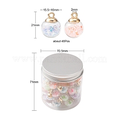 46Pcs 2 Style Transparent Glass Ball Bottle Pendants&nbsp;GLAA-YW0001-34