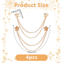 4Pcs Alloy Hanging Chain Brooch&nbsp;JEWB-FH0002-93G