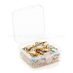 60Pcs 10 Colors Light Gold Alloy Enamel Pendants&nbsp;ENAM-LS0001-60
