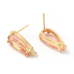 K9 Glass Stud Earring Teardrop Findings&nbsp;X-KK-E071-25KCG-02