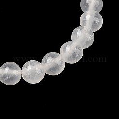 Natural Green Jade(Dyed) Round Beaded Stretch Bracelets&nbsp;G-U005-01A-05