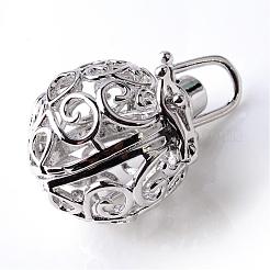 Rack Plating Brass Cage Pendants&nbsp;KK-S751-060P