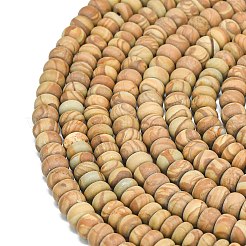 Natural Wood Lace Stone Wooden Jasper Beads Strands&nbsp;G-P575-A40-6x4mm