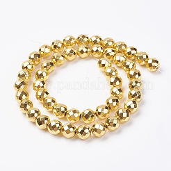 Non-magnetic Synthetic Hematite Bead Strands&nbsp;G-P262-25-8mm-G