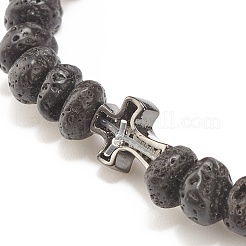 Natural Lava Rock Beaded Stretch Bracelet&nbsp;BJEW-JB08294-01