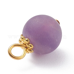 Frosted Natural & Synthetic Gemstone Charms&nbsp;PALLOY-JF01386
