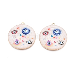 Printed Alloy Enamel Pendants&nbsp;ENAM-N071-12G