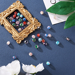 40Pcs 8 Colors Handmade Gold Sand Lampwork Beads Strands&nbsp;LAMP-YS0001-01