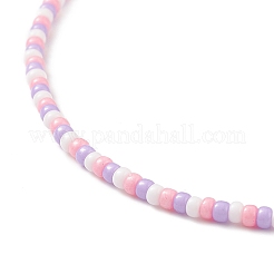 3Pcs 3 Color Glass Seed Braided Beaded Necklaces Set for Women&nbsp;NJEW-JN04117
