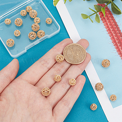 20Pcs 2 Style Brass Hollow Beads&nbsp;KK-PH0009-41