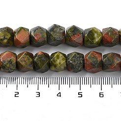Natural Unakite Star Cut Round Beads Strands&nbsp;G-M418-C07-01