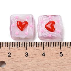 Valentine's Day Handmade Lampwork Enamel Beads Strands&nbsp;LAMP-A001-D
