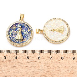 Brass Micro Pave Clear Cubic Zirconia Pendants&nbsp;KK-S048-11G