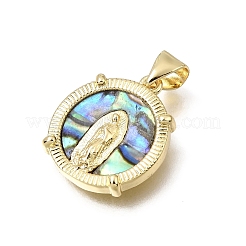 Virgin Mary Theme Brass & Natural Shell Pendants&nbsp;SH-CBA7C77-01B-G04