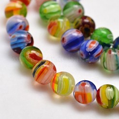 Round Millefiori Glass Beads Strands&nbsp;X-LK-P001-05