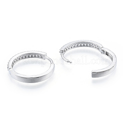Clear Cubic Zirconia Hinged Hoop Earrings&nbsp;EJEW-N011-112P