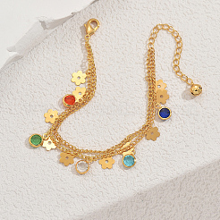 Brass Curb Chain Multi-strand Bracelets&nbsp;BP9393