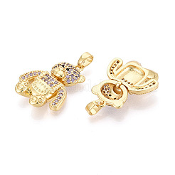 Brass Micro Pave Cubic Zirconia Pendants&nbsp;KK-P336-02B-G