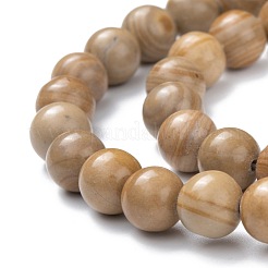 Natural Silver Line Jasper Beads Strands&nbsp;G-P451-02A-C