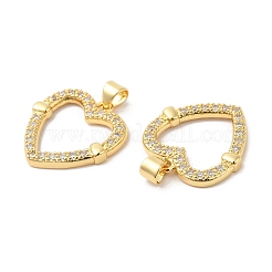 Brass Micro Pave Clear Cubic Zirconia Pendants&nbsp;ZIRC-L103-013G