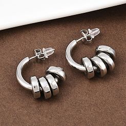 304 Stainless Steel C-Shaped Stud Earrings&nbsp;EJEW-K268-78P